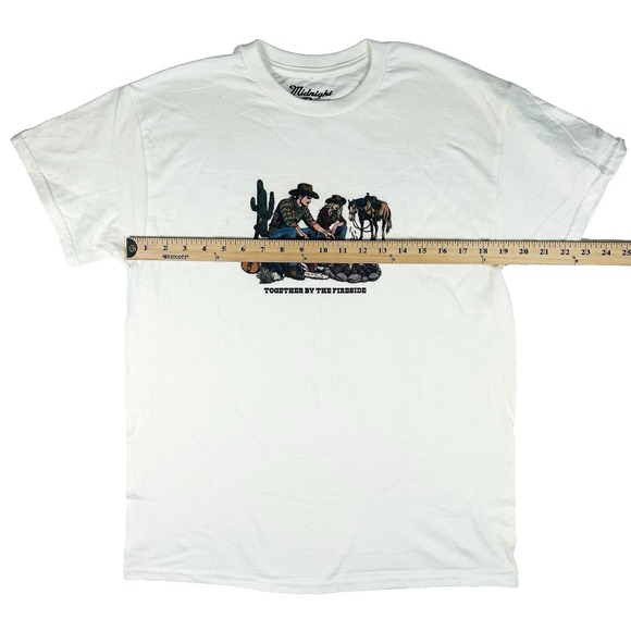 Midnight Bandit Together By The Fireside 100% Cotton White T-shirt Medium Unisex - Picture 3 of 5